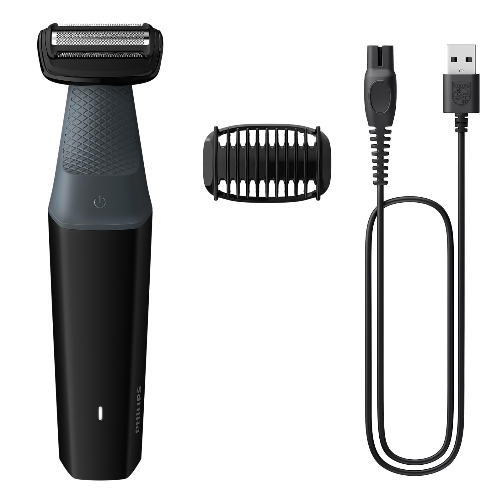 Philips Bodygroom Series 3000, ūdensizturīgs trimmeris intīmajai zonai un ķermenim, rūpīga un patīkama skūšanās, pilna ķermeņa kopšana, 50 min. darbības laiks, modelis BG3017/01