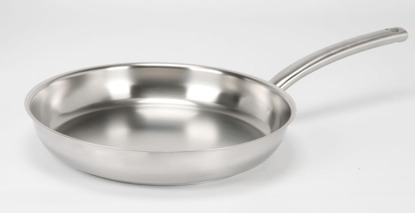Sitram BACCHUS PRO - 28 cm stainless steel frying pan, professional quality, ergonomic handle, heat-resistant, suitable for all cooktops.