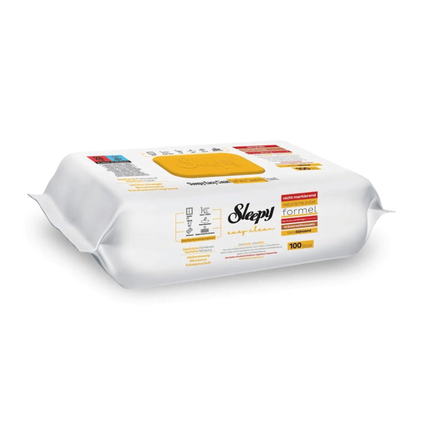 Mitrās salvetes virsmām Sleepy Easy Clean ar augu ziepju piedevu, 6 iepakojumi, 6 x 100 (600 loksnes)