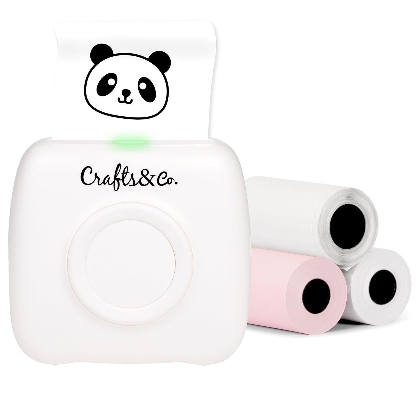 Mini fotoprinteris Crafts&Co® viedtālrunim | Bluetooth termoprinteris | 3 papīra ruļļi + lietotne | Balts