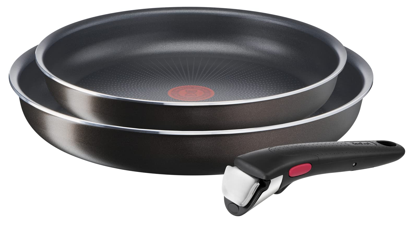 Tefal Ingenio Easy Plus - 24/28 cm non-stick frying pan set with removable handle, stackable, suitable for all stovetops except induction.