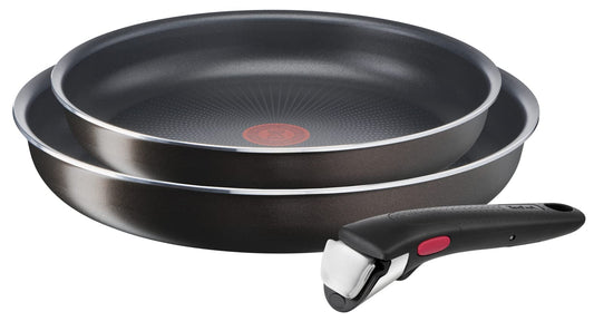 Tefal Ingenio Easy Plus - 24/28 cm non-stick frying pan set with removable handle, stackable, suitable for all stovetops except induction.