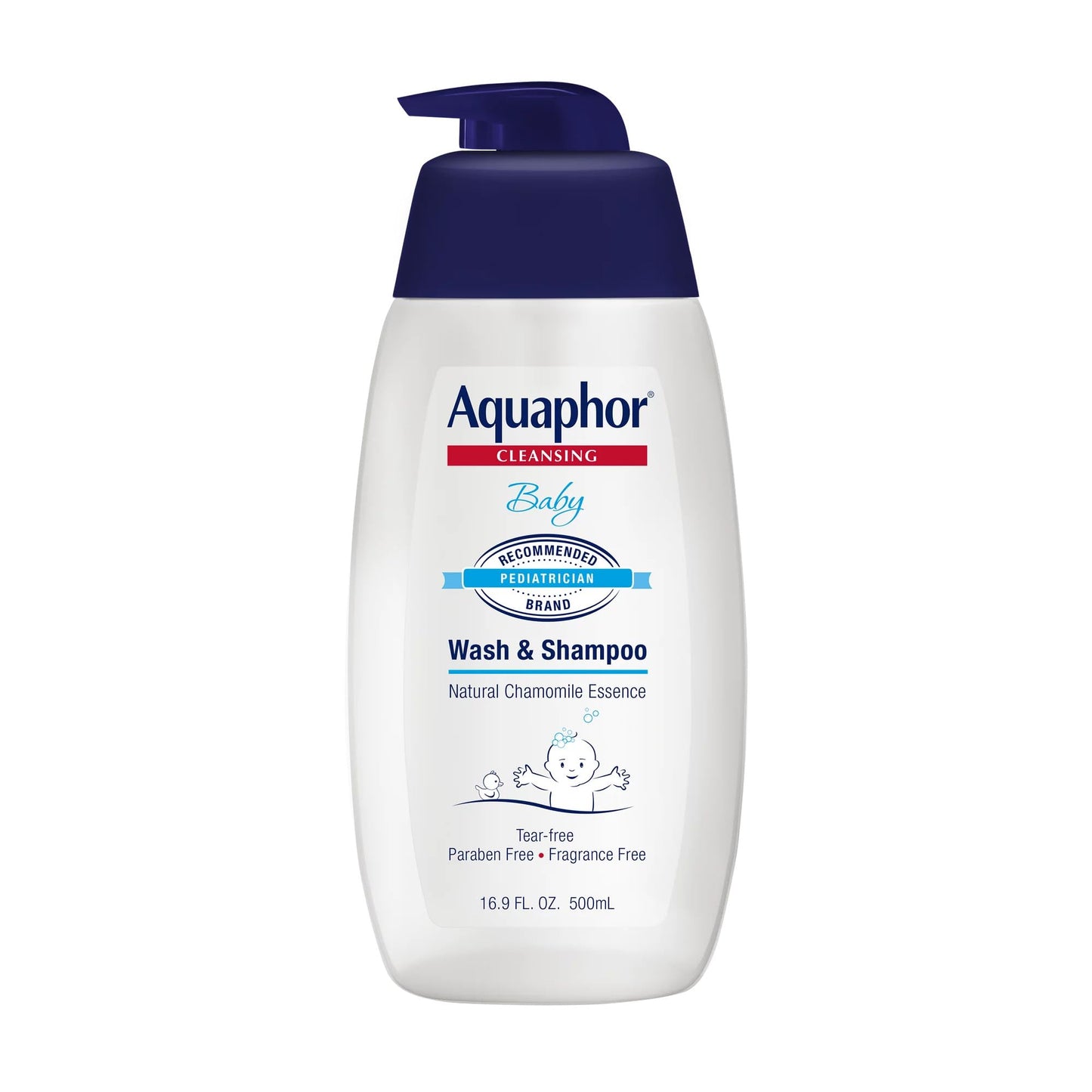 Bērnu mazgāšanas līdzeklis un šampūns Aquaphor Baby, maigs, bez asarām, 2-in-1 jutīgai bērna ādai, 16.9 fl. oz. sūknis
