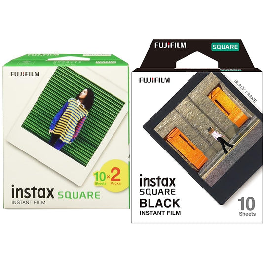 INSTAX Square WW2 filma, caurspīdīga un INSTAX Square Frame WW1 krāsu filma, melna