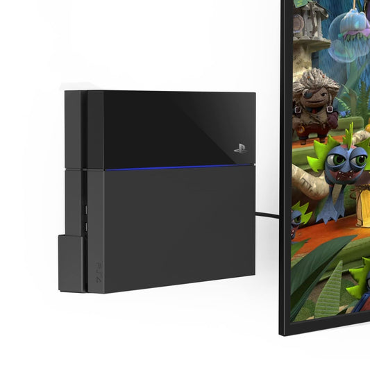 Monzlteck sienas turētājs PS4 oriģinālam (vecais modelis), tuvumā vai aiz televizora, vietu taupošs