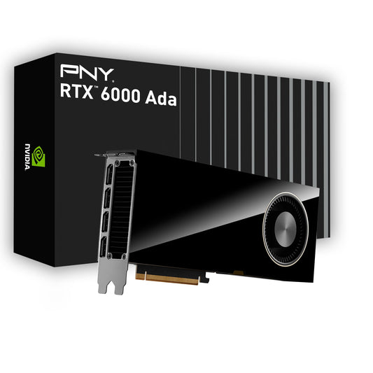 PNY NVIDIA RTX 6000 Ada 48GB GDDR6 - PCIe 4.0, 4X DisplayPort, 8K support, ultra-quiet active cooling fan