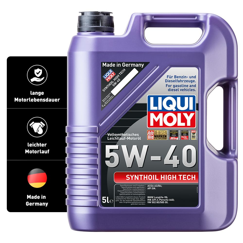 Motoreļļa LIQUI MOLY Synthoil High Tech 5W-40, 5 L, pilnībā sintētiska, Art.-Nr.: 1307