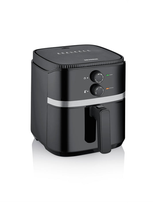 SEVERIN karstā gaisa fritētājs - 5L tilpums, veselīga gatavošana, nelīpošs grozs, 1500W, melna/sudraba, FR 2452