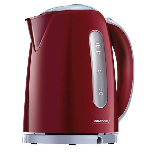 MPM MCZ-85/B2 Electric Kettle - 1.7L capacity, BPA-free, 360° cordless base, anti-calc filter, auto shut-off, red, 2200W