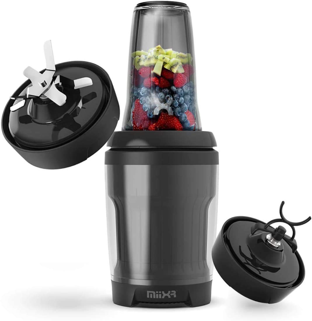 Promixx MiiXR X7 Smoothie Blender - Cool-flow technology, 2 impact-resistant Tritan sport bottles, dual blade system.