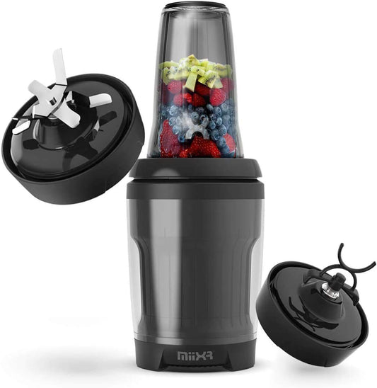 Promixx MiiXR X7 Smoothie Blender - Cool-flow technology, 2 impact-resistant Tritan sport bottles, dual blade system.