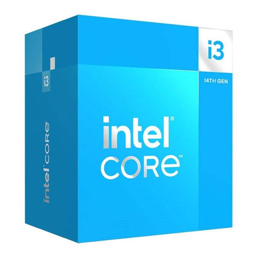 Intel® Core™ i3 galddatora procesors 14100F ar 4 P-kodoliem un 0 E-kodoliem, nodrošina ātrumu līdz 4,7 GHz, ideāls izvēle budžeta datoriem un ikdienas uzdevumiem.