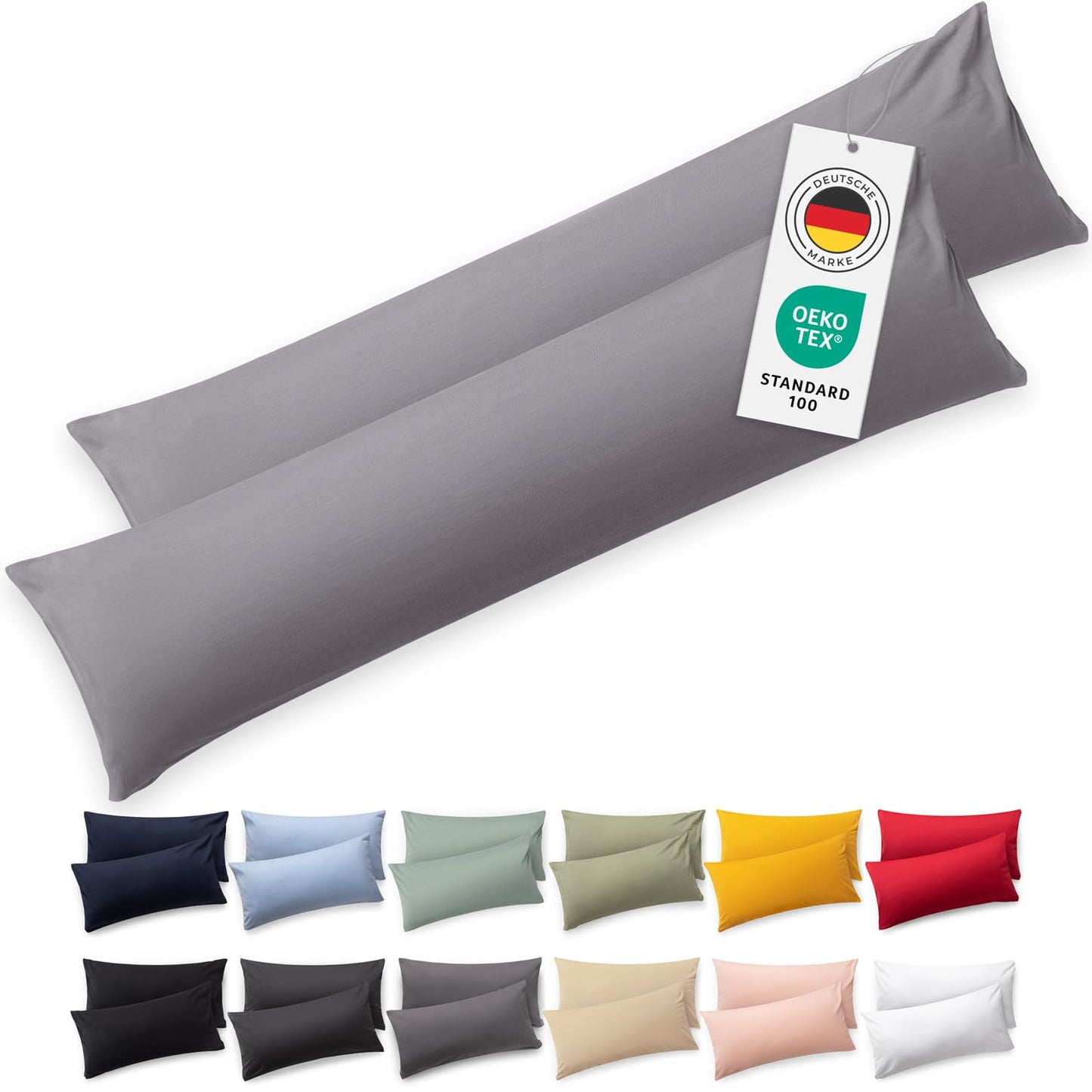 Blumtal sānu gulēšanas spilvena pārvalks 40x145, 2 gab., pelēks