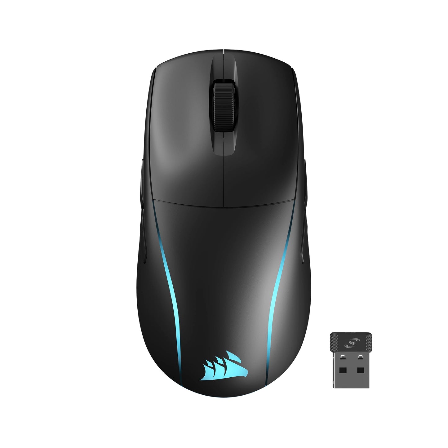 Corsair M75 bezvadu RGB spēļu pele - 26 000 DPI, maināmas sānu pogas, iCUE saderīga, melna, PC.