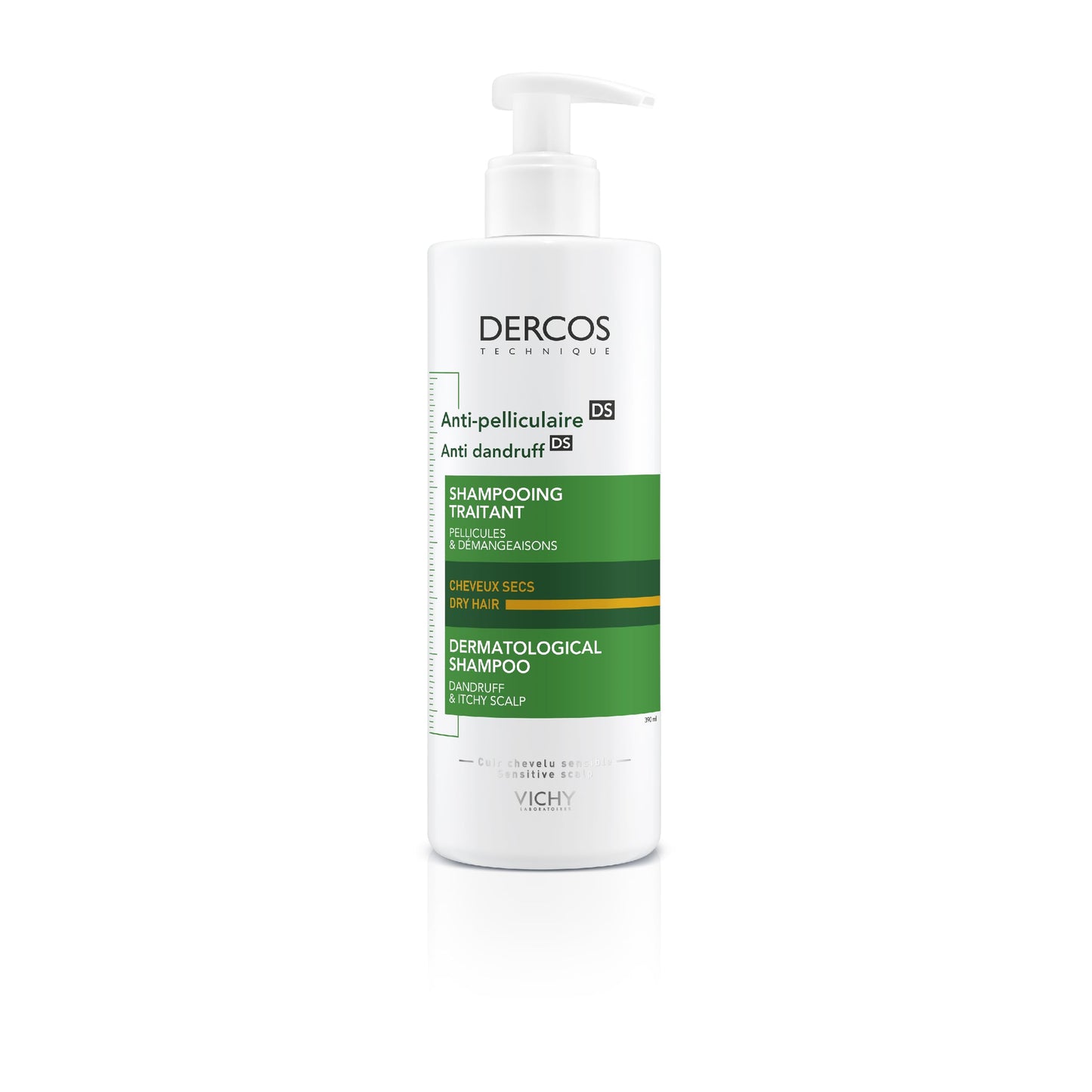 Vichy Dercos pretblaugznu kopjošs šampūns sausai galvas ādai, 390 ml