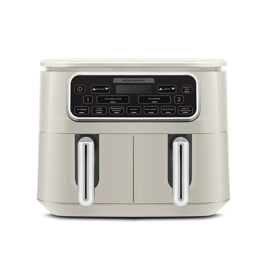Karaca Air Cook Duo - XXXL 8L air fryer, Starlight design, serves up to 8 people, perfect for healthy cooking.