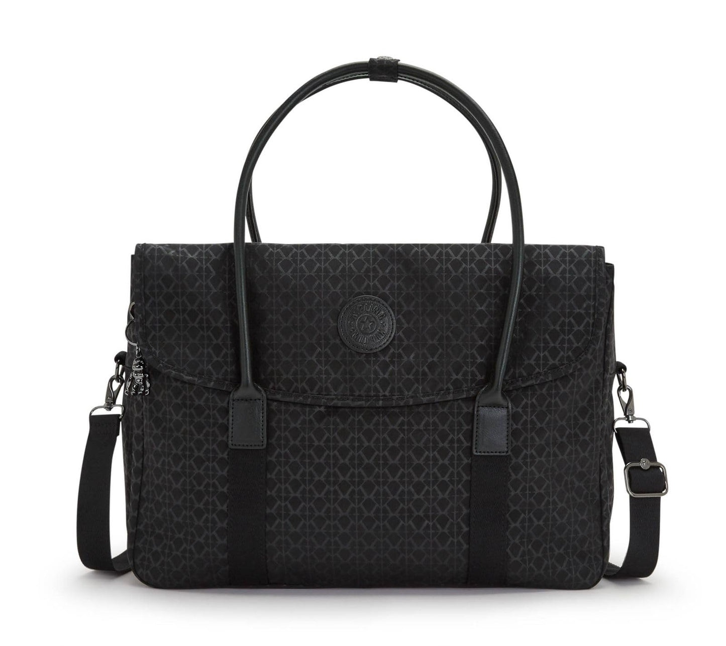 Kipling SUPERWORKER messenger soma ar zīmola rakstu, melna