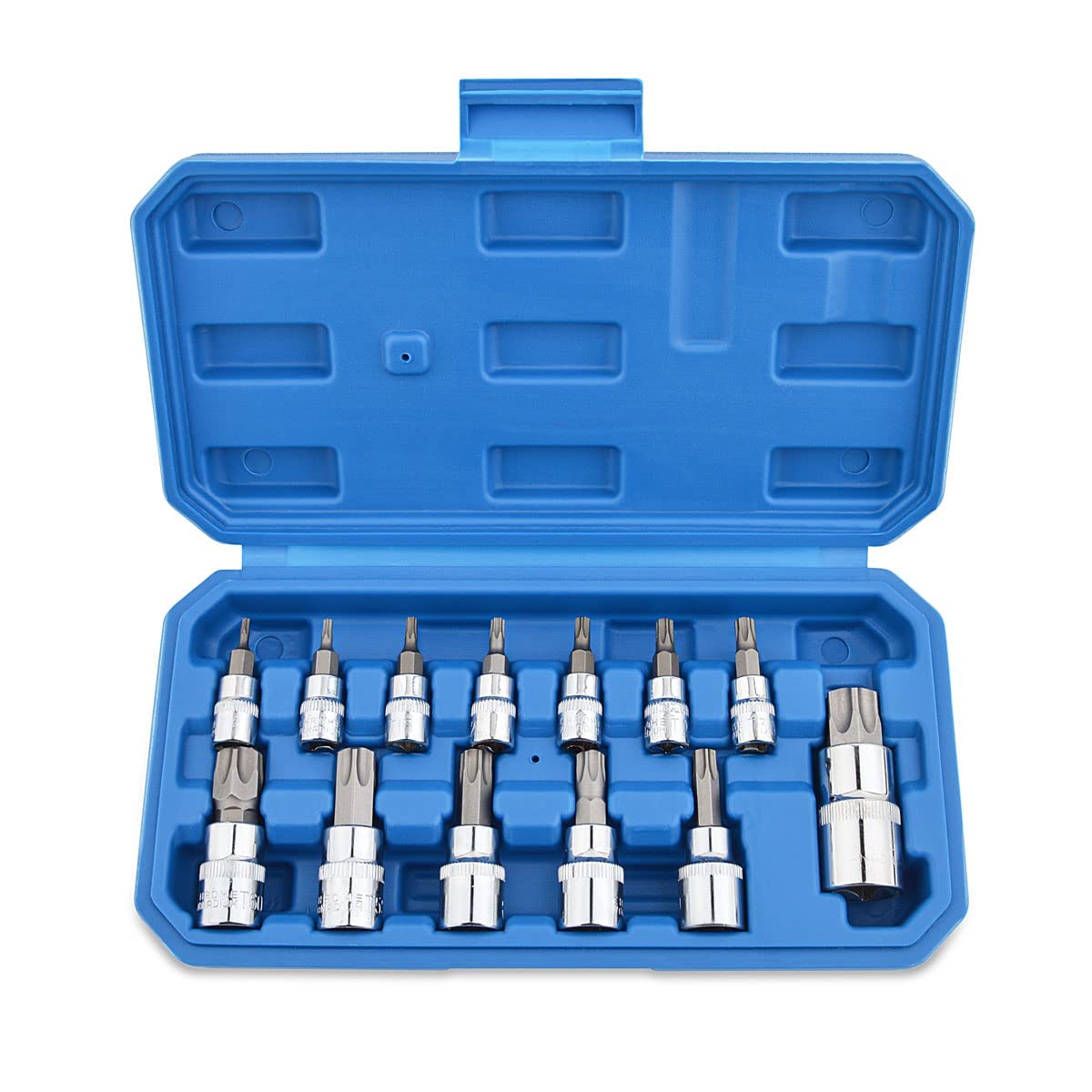 Torx uzgaļu un ligzdu komplekts Gunpla 13 gab. T10-T70, bitu uzgaļi un ligzdas automašīnām, motocikliem un velosipēdiem