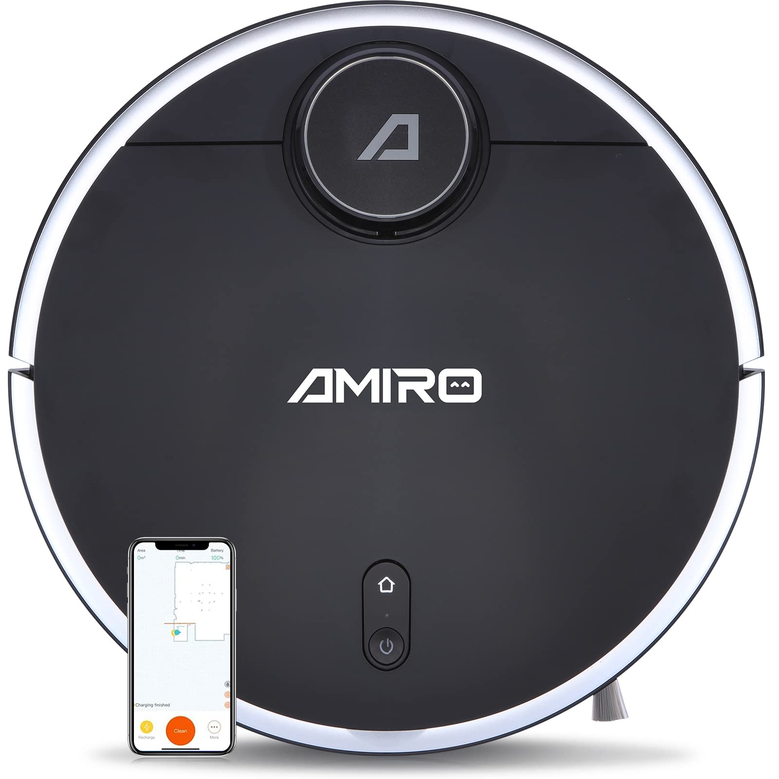 AMIRO R5 putekļu sūcējs - LiDar tehnoloģija, 2200Pa sūkšanas jauda, mazgāšanas funkcija, ideāli cietiem grīdas segumiem.
