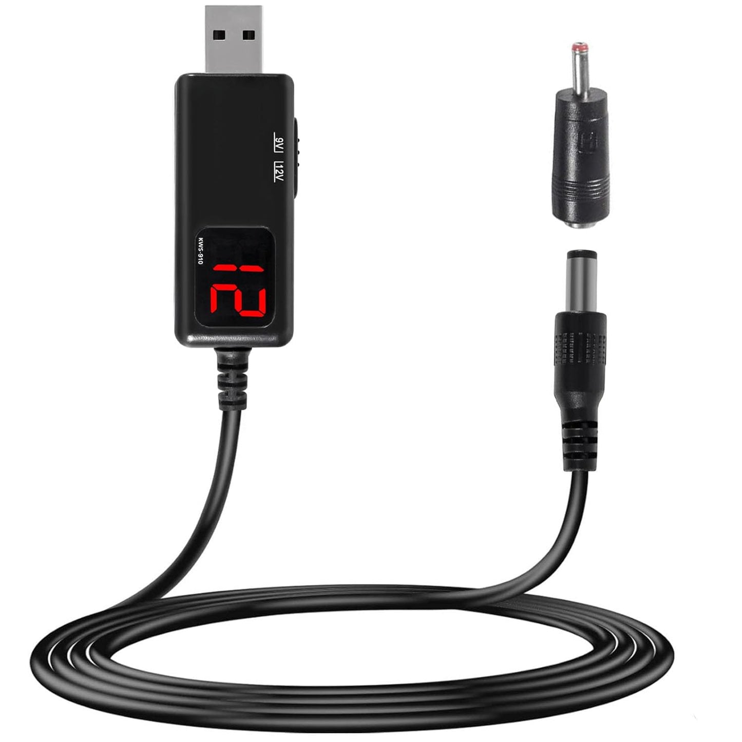 USB paaugstināšanas kabelis RUNCCI-YUN DC 5V uz 9V 12V, USB step-up barošanas adapteris uz DC 5,5x2,1mm 3,5x1,35mm sprieguma pārveidotājs