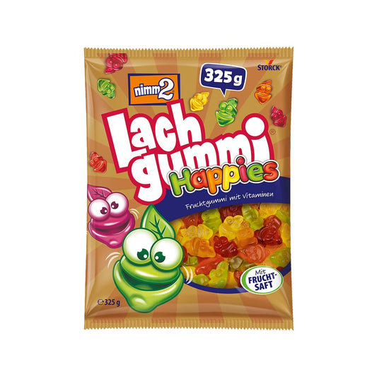 Košļājamās želejkonfektes nimm2 Lachgummi Happies, augļu želejkonfektes, 1 x 325 g