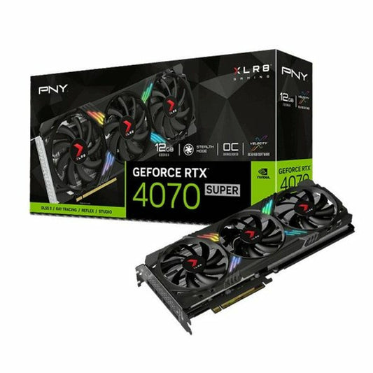 PNY RTX 4070 Super ARGB OC - High-performance graphics card with customizable RGB lighting and overclocking capabilities.