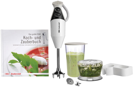 ESGE burvju nūjiņa 90610 M 160 G Gourmet rokas mikseris balts ar piederumiem līdz 15.000 apgr./min