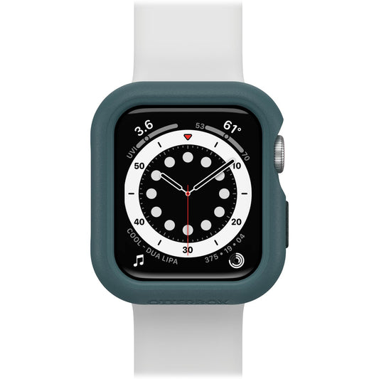 OtterBox All Day Bumper Apple Watch SE/6/5/4 - Thin, shockproof case protects screen and edges, green/blue color.