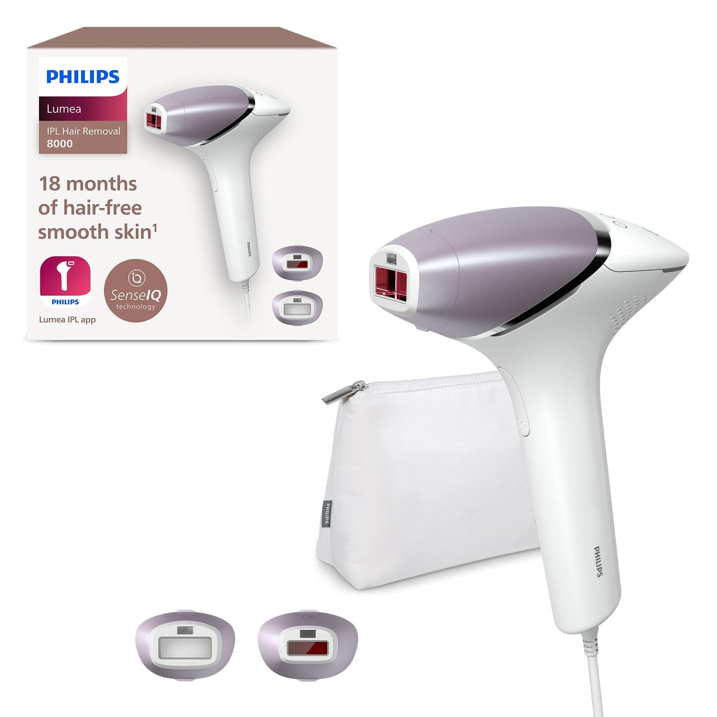 Philips Lumea IPL 8000 sērija - matu noņemšana ar SenseIQ, 2 uzgaļi ķermenim un sejai, modelis BRI944/00