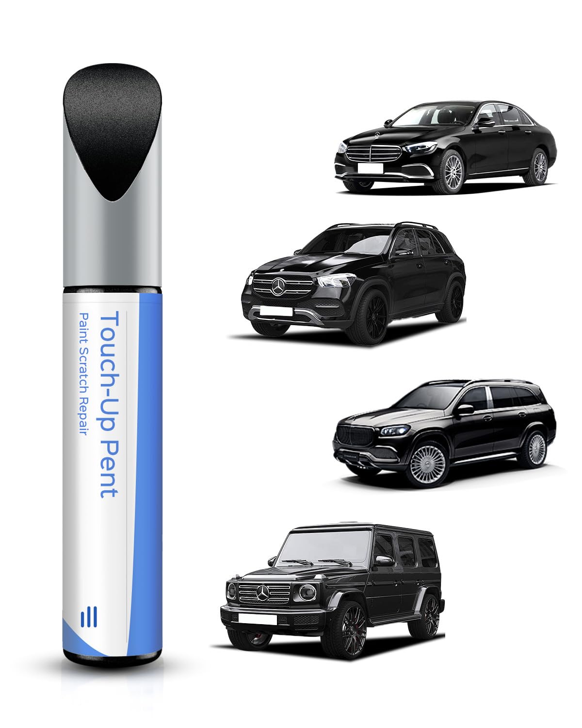 Auto krāsa skrāpējumu labošanai PARTS4EV 197/9197 Obsidian Schwarz Metallic Mercedes-Benz, precīza atbilstība