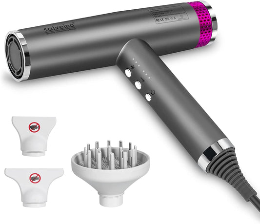 Tarana matu fēns, jonu tehnoloģija, 1450 W, 4 temperatūras iestatījumi, 3 ātruma līmeņi, pelēks, plastmasa, mājām, ceļojumiem, viesistabai