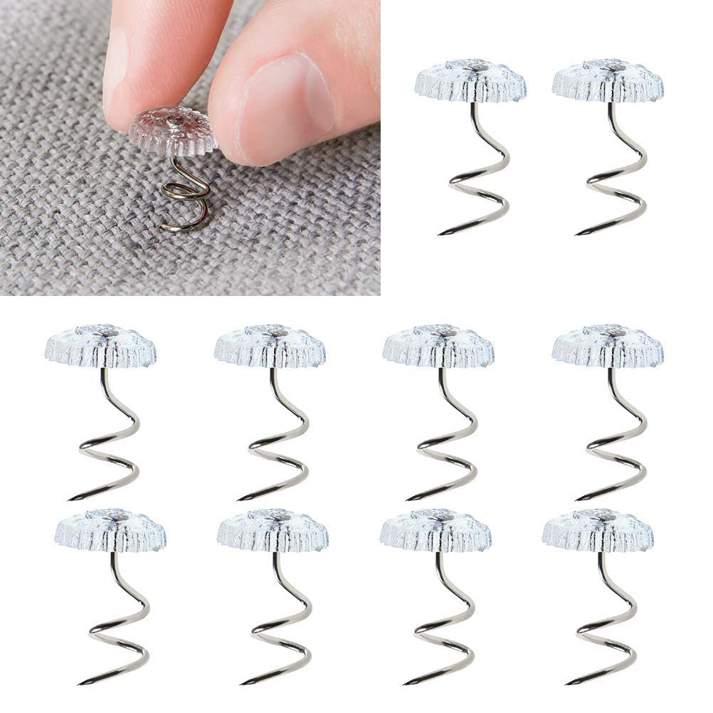 Polsternadel, 100 gab. caurspīdīgas galviņas sofa Twist Pins plastmasas galviņa polsterējumam, dīvānam, krēslam, auto salonam