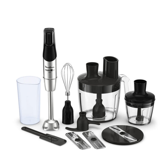 Moulinex Infinyforce Pro stenda mikseris 1200W - augstas veiktspējas asmeņi, ergonomiska ātruma kontrole, noņemamas daļas.
