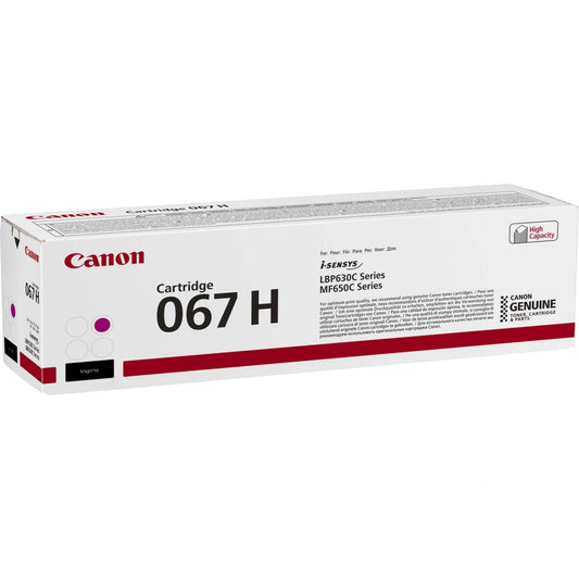 Canon 067 H Magenta Toner Cartridge - High capacity, original, compatible with i-SENSYS MF651Cw printer.