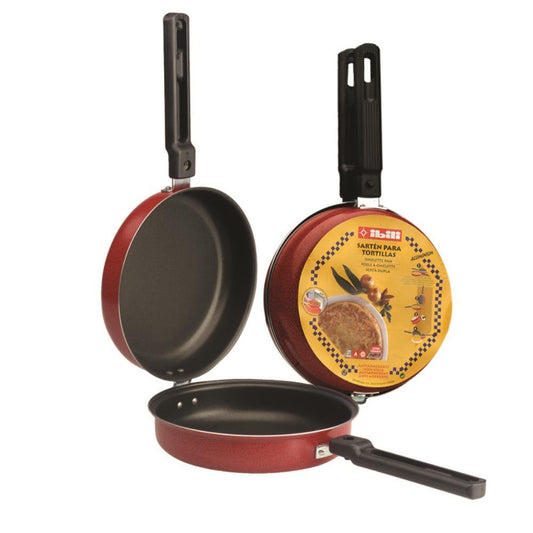 IBILI SARTEN Tortilla PATATAS Venus 24 cm - Stainless steel, black/red, ideal for making tortillas and frying.