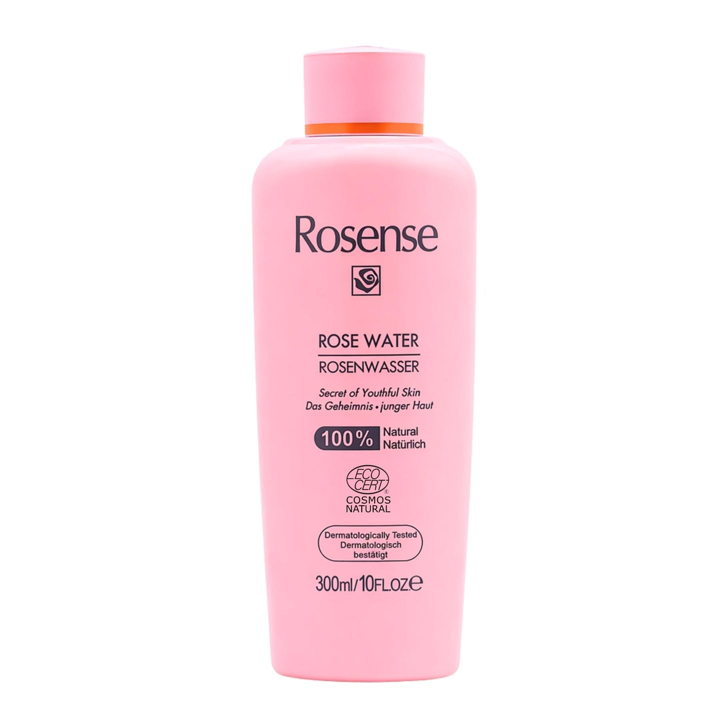 Rokzūdens Rosense 300ml sejas toniks, sejas kopšanai un attīrīšanai, ECOCERT dabīgā kosmētika, vegāns, dermatoloģiski pārbaudīts, bez spirta, nobriedušai un visu tipu ādai
