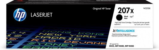 HP 207X W2210X toner - oriģinālais augstas ietilpības, melns, saderīgs ar LaserJet Pro M255/M282/M283.