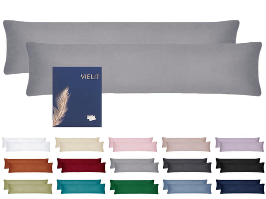 Vielit sānu gulēšanas spilvena pārvalks 40 x 145, 2 gab. komplekts, spilvendrāna 40x145, mīksts pārvalks, OEKO sertificēts, pelēks