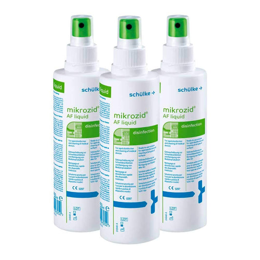 Virsmu dezinfekcijas līdzeklis 3x 250 ml Schülke Mikrozid® AF Liquid — ātra dezinfekcija