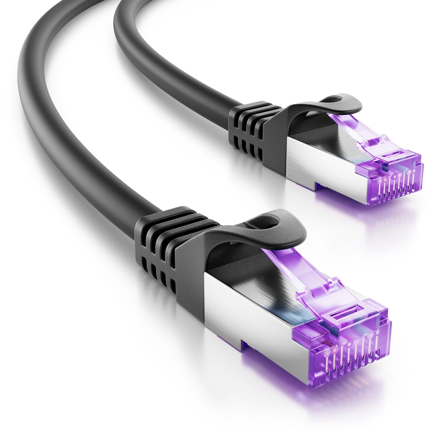 deleyCON 5m CAT7 tīkla kabelis RJ45 10 Gigabit SFTP PiMF, melns