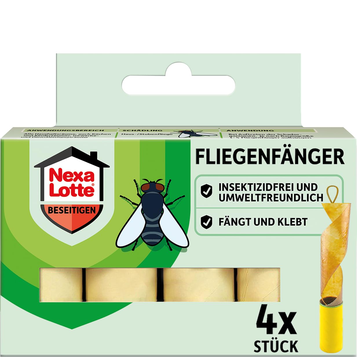 Mušu slazds Nexa Lotte, 4 gab., insekticīdu nesaturoši lipīgie slazdi, caurspīdīgi