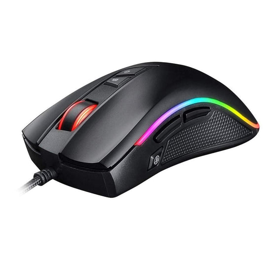 Inter-Tech GT-300+ RGB Gaming Mouse - Black, customizable RGB lighting, ergonomic design, high precision sensor.