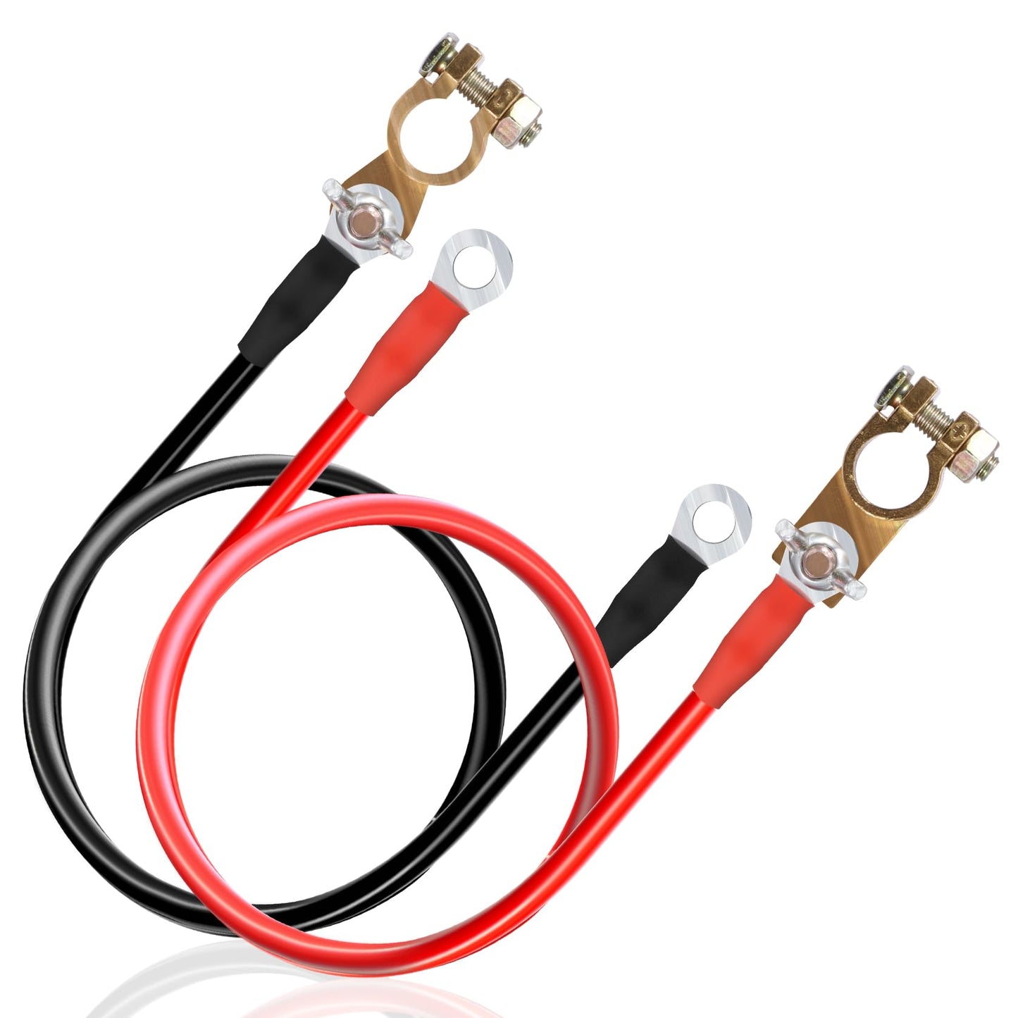 Akumulatora kabelis CarBole 16mm² 50cm, 100A, 5AWG ar gredzenveida uzgaļiem, 2 gab.