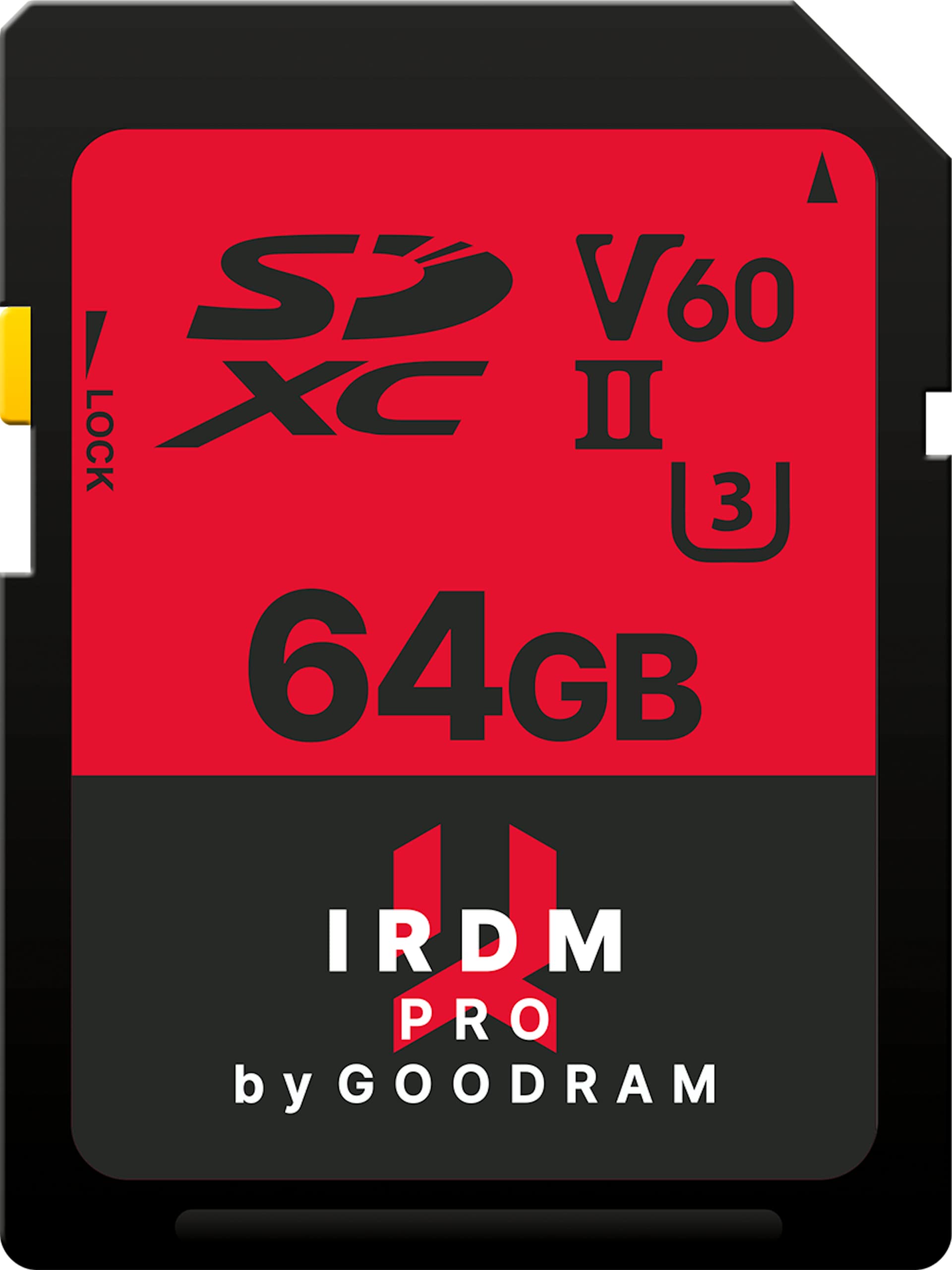 Goodram SD Karte 64 GB UHS II V60 - High-speed storage, retail packaging, ideal for photography and video recording.