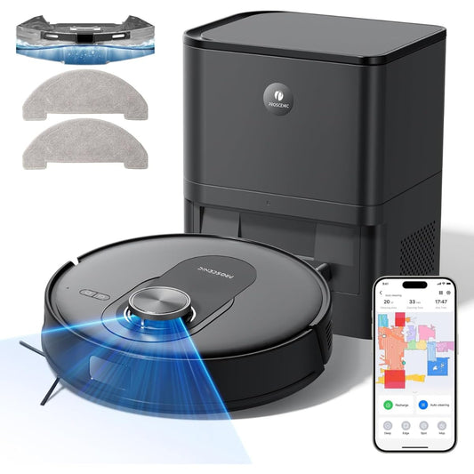 Proscenic Q8 Max putekļsūcējs robots - 5000Pa jauda, 200min darbība, lāzera navigācija, APP kontrole, Alexa, Siri, Google.