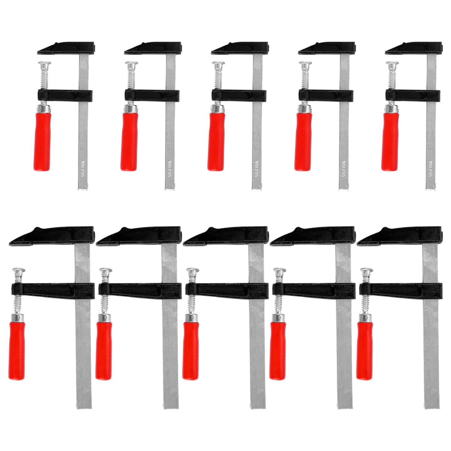 YAYODS 10 gab. skrūvspīļu komplekts, skrūvspīles 150mm/200mm, žokļu dziļums 50mm/80mm, mazās skrūvspīles kokam, vadotņu sliedēm un precīzai fiksēšanai