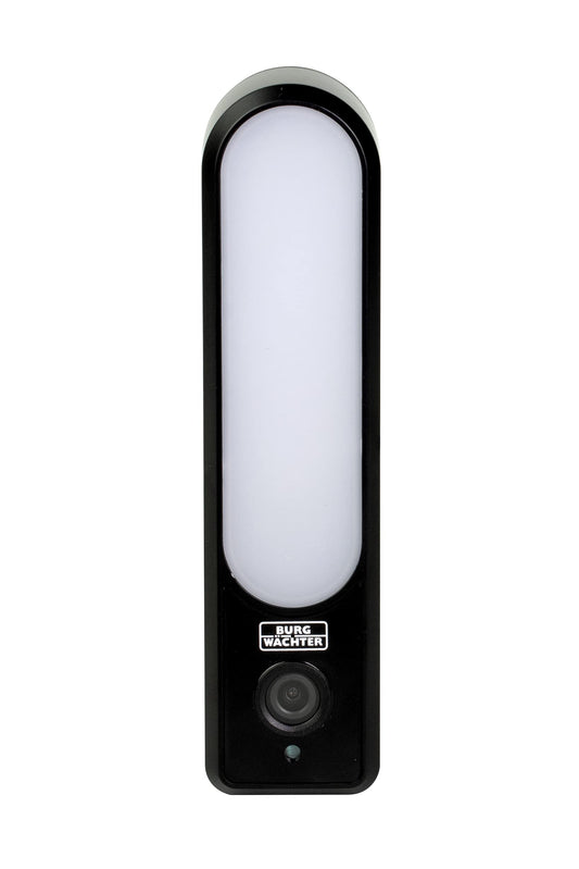 Burg-Wächter WLAN uzraudzības kamera ārā, nakts redzamība, gaisma, divvirzienu saruna, vadība ar lietotni un Alexa, droša māja, BURGcam LIGHT 3010, melna