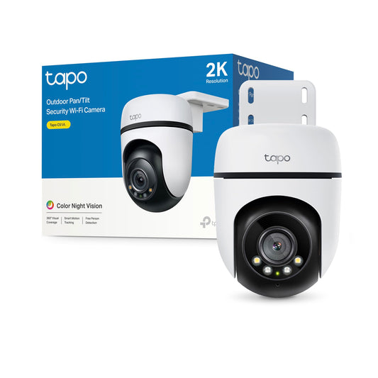 Tapo C51A 2K WLAN uzraudzības kamera ārā, 360° pagriešana/tilts, pilnkrāsu nakts redzamība, cilvēku atpazīšana, kustības izsekošana, divvirzienu audio, microSD karte līdz 512 GB