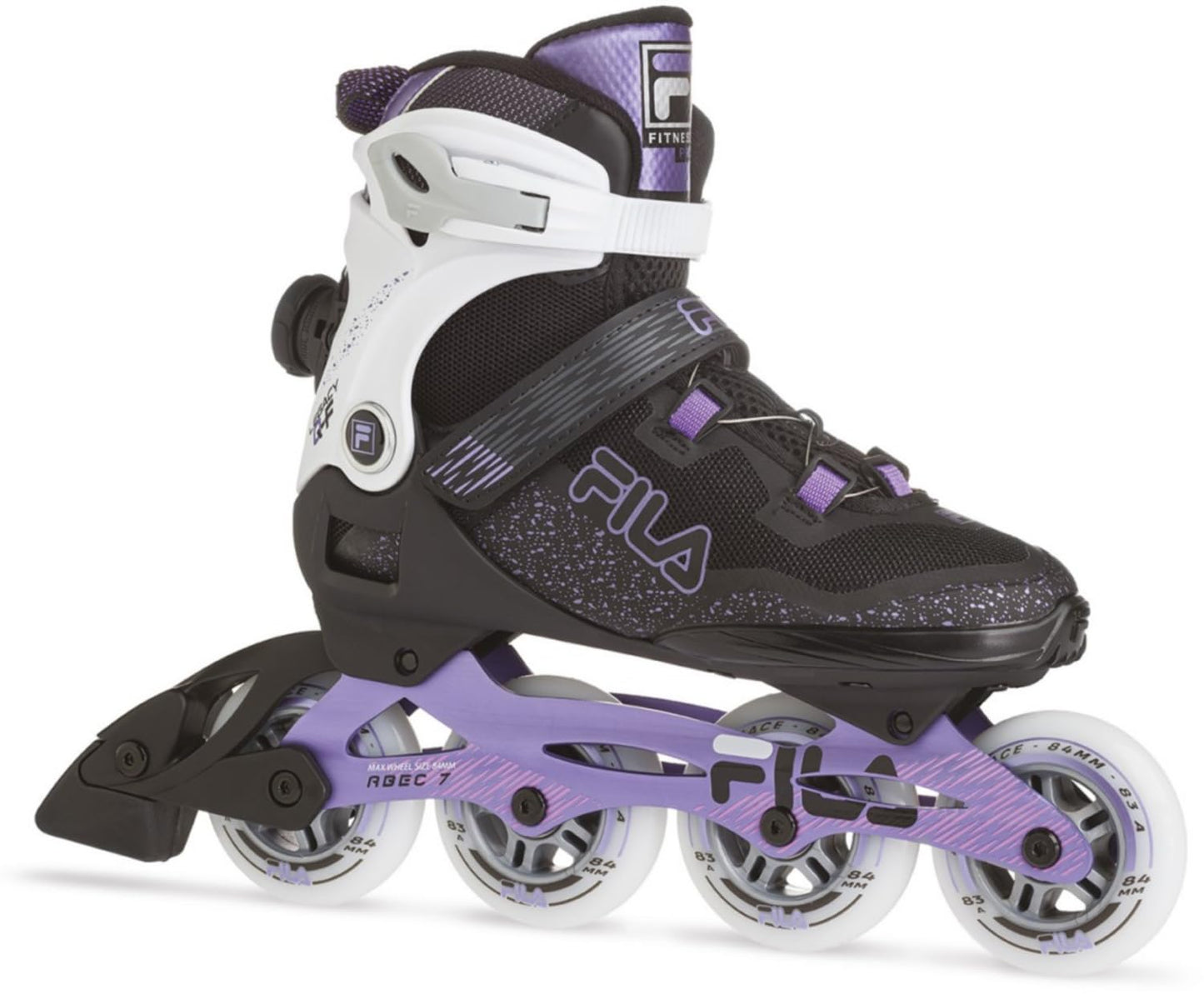 Rullslidas FILA SKATES 010622085 Legacy QF sieviešu inline skrituļslidas melnas/violetas 40. izmērs