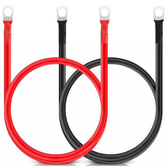 Akumulatora kabeļi JatilEr 2 gab., M8, 50cm, 5AWG/16mm², 12V, vara